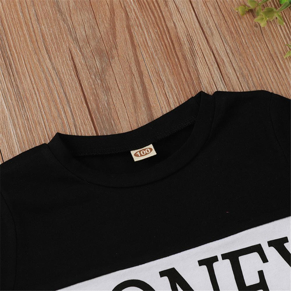 Unisex Color Contrast Short Sleeve Honey Printed Top Wholesale Toddler T Shirts - PrettyKid