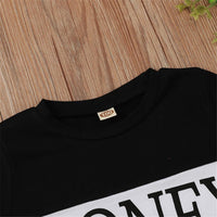 Unisex Color Contrast Short Sleeve Honey Printed Top Wholesale Toddler T Shirts - PrettyKid