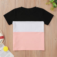 Unisex Color Contrast Short Sleeve Honey Printed Top Wholesale Toddler T Shirts - PrettyKid