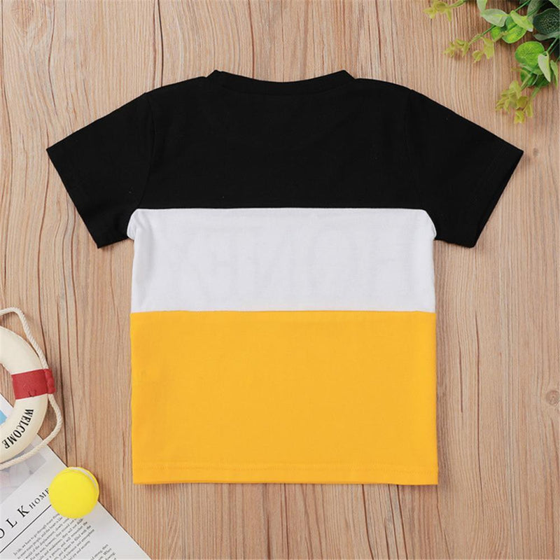 Unisex Color Contrast Short Sleeve Honey Printed Top Wholesale Toddler T Shirts - PrettyKid