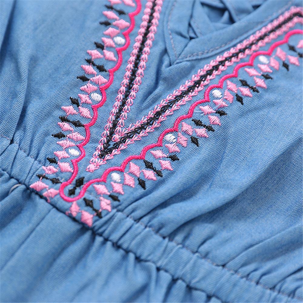 Toddler Girls Color Contrast Sling Jumpsuit clothes wholesale baby clothes online - PrettyKid