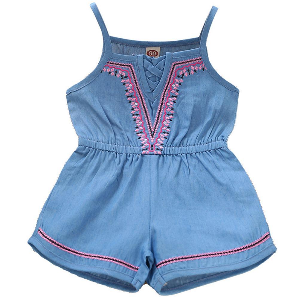 Toddler Girls Color Contrast Sling Jumpsuit clothes wholesale baby clothes online - PrettyKid
