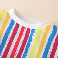 Girls Color Striped Long Sleeve Tops & Pants - PrettyKid