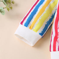 Girls Color Striped Long Sleeve Tops & Pants - PrettyKid