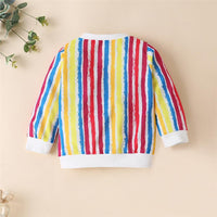 Girls Color Striped Long Sleeve Tops & Pants - PrettyKid