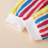 Girls Color Striped Long Sleeve Tops & Pants - PrettyKid