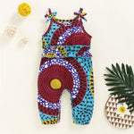 Baby Girls Colorful Geography Printed Jumpsuit - PrettyKid