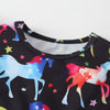 Girls Colorful Unicorn Printed Flying Sleeve Dress Wholesale Little Girls Clothes - PrettyKid
