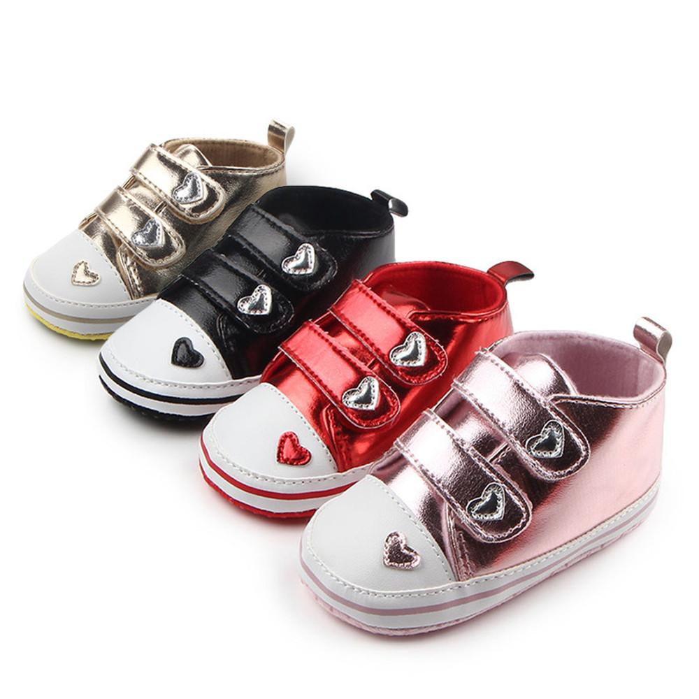 Baby Comfy Heart Printed Magic Tape Sneakers - PrettyKid