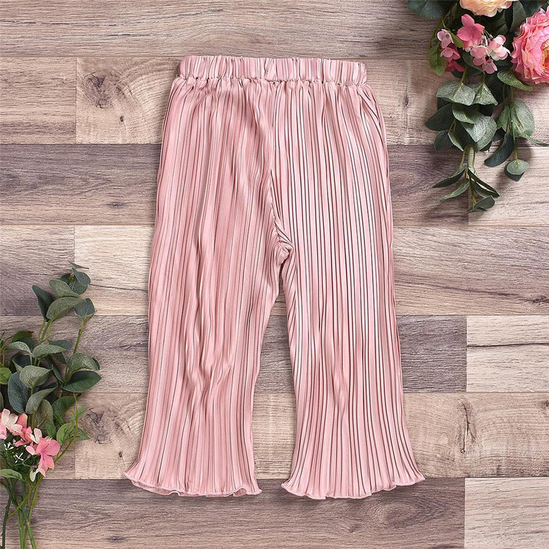 Girls Comfy Solid Flared Wide-leg Pants Wholesale - PrettyKid