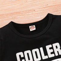 Boys Cooler Version Of Dad Printed Short Sleeve Top & Camo Shorts Little Boys Wholesale Clothing - PrettyKid
