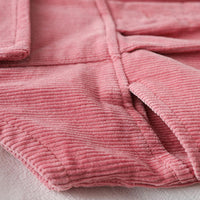 Girls Corduroy Solid Casual Jumpsuits - PrettyKid
