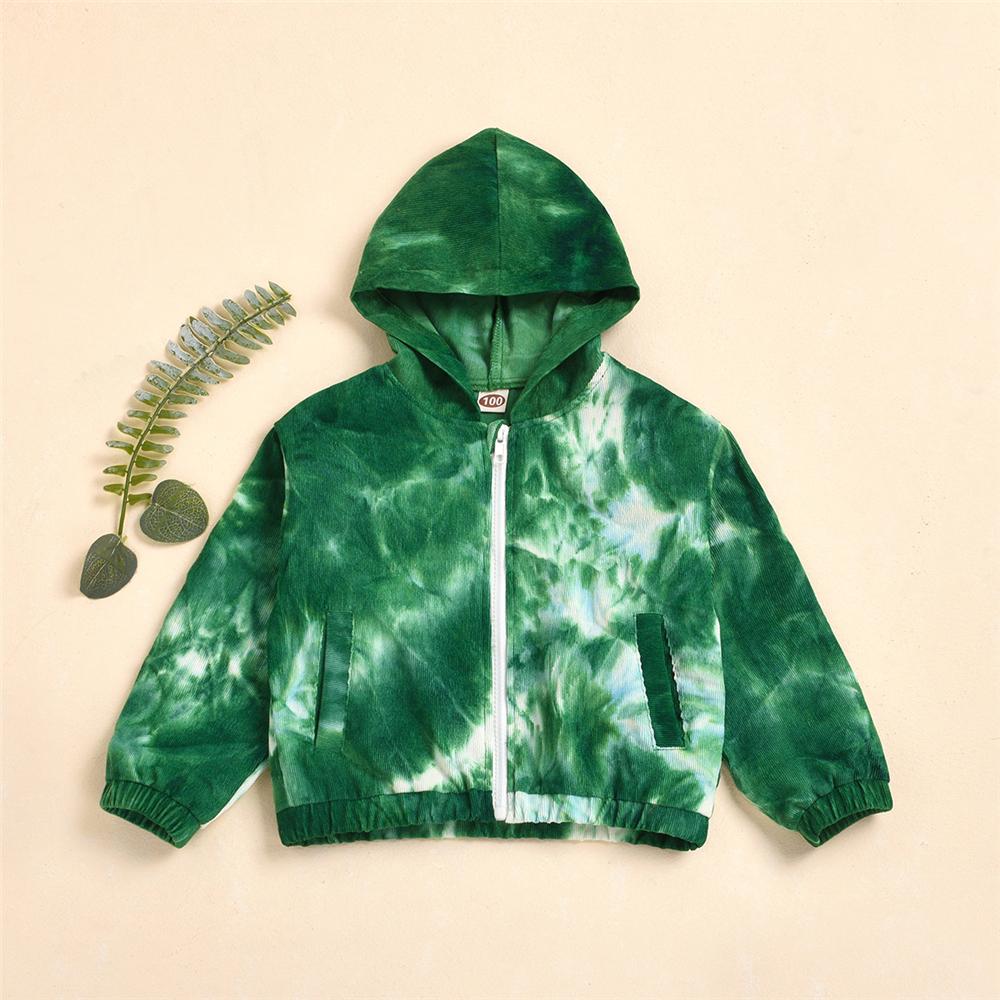 Unisex Corduroy Tie Dye Hooded Long Sleeve Jacket Wholesale Childrens Boutique Clothing - PrettyKid
