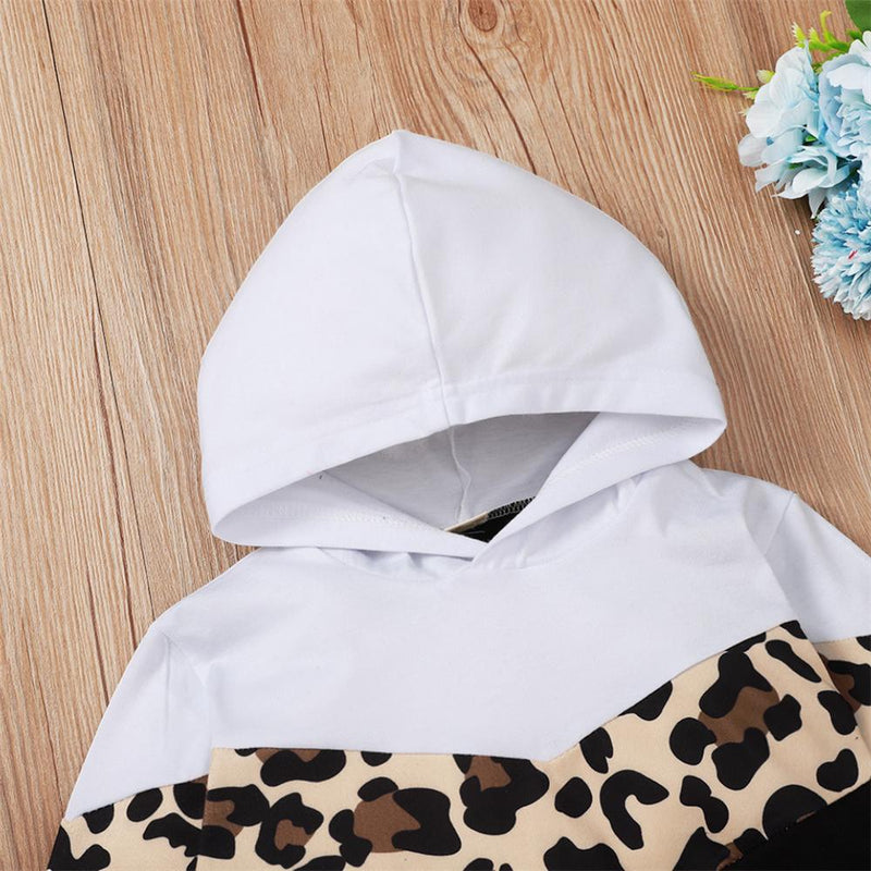Unisex Cotton Leopard Hoodie Long Sleeve Top & Pants Wholesale Clothing For Children - PrettyKid