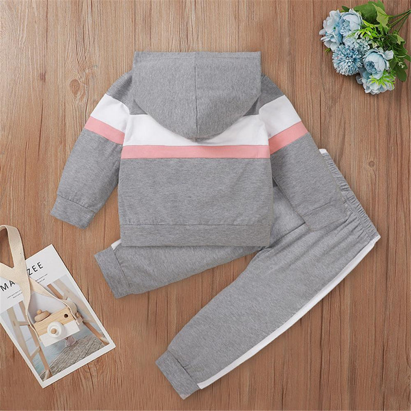 Unisex Cotton Letter Printed Long Sleeve Hooded Top & Pants Toddler Wholesale - PrettyKid