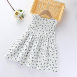 Girls Cotton Sleeveless Floral Printed Ruffled Dress Toddler Girl Wholesale clothes - PrettyKid
