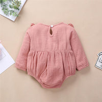 Baby Girls Cotton Solid Long Sleeve Romper Baby Clothes Vendors - PrettyKid