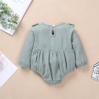 Baby Girls Cotton Solid Long Sleeve Romper Baby Clothes Vendors - PrettyKid