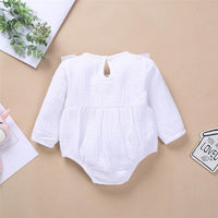 Baby Girls Cotton Solid Long Sleeve Romper Baby Clothes Vendors - PrettyKid