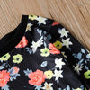 Girls Crew Neck Floral Printed Long Sleeve Top & Tulle Skirt - PrettyKid