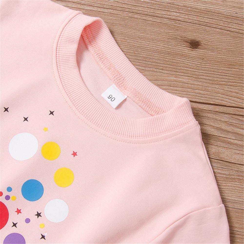 Girls Crew Neck Long Sleeve Printed Pattern Tops Wholesale Baby Girl Clothes - PrettyKid