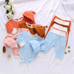 Baby Crew Neck Long Sleeve Romper & Pants & Hat Wholesale Clothing Baby - PrettyKid