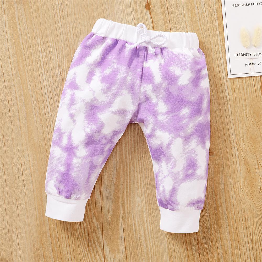 Baby Unisex Crew Neck Long Sleeve Tie Dye Romper & Pants Baby Romper Wholesale - PrettyKid