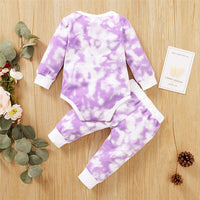 Baby Unisex Crew Neck Long Sleeve Tie Dye Romper & Pants Baby Romper Wholesale - PrettyKid