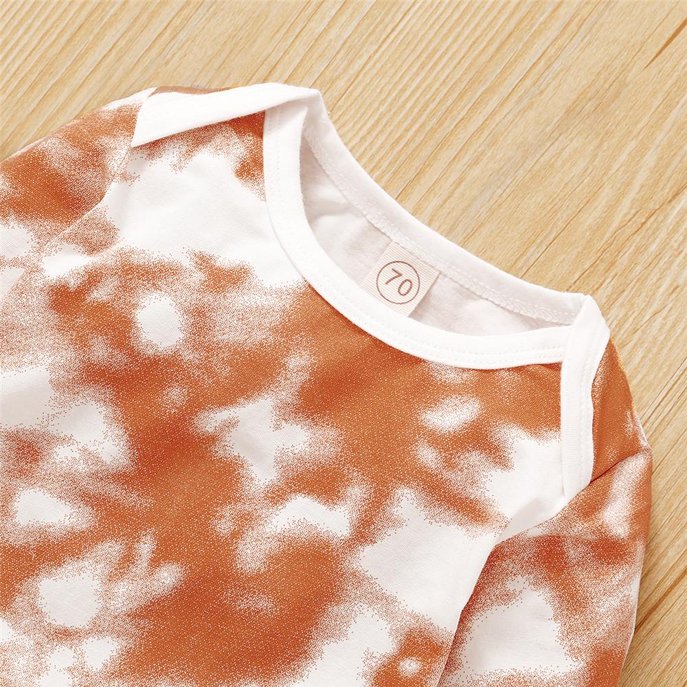 Baby Unisex Crew Neck Long Sleeve Tie Dye Romper & Pants Baby Romper Wholesale - PrettyKid