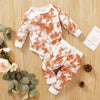 Baby Unisex Crew Neck Long Sleeve Tie Dye Romper & Pants Baby Romper Wholesale - PrettyKid