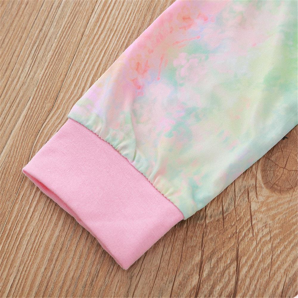 Girls Crew Neck Tie Dye Long Sleeve T-shirt & Skirt Girl T Shirts Wholesale - PrettyKid