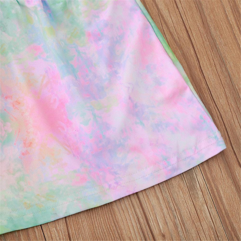 Girls Crew Neck Tie Dye Long Sleeve T-shirt & Skirt Girl T Shirts Wholesale - PrettyKid