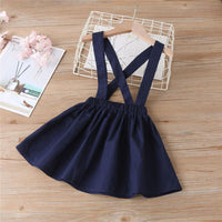 Girls Cupcake I Am So Sweet Printed Short Sleeve Top & Solid Suspender Skirt Girls Clothing Wholesale - PrettyKid