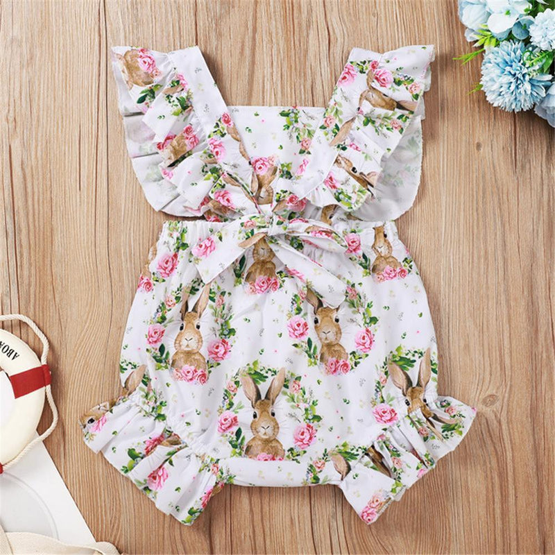 Baby Girls Cute Animal Printed Sleeveless Romper Baby wear Wholesale - PrettyKid