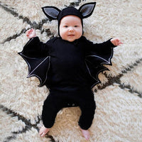 Baby Cute Bat Shape Romper & Hat Halloween Sets - PrettyKid