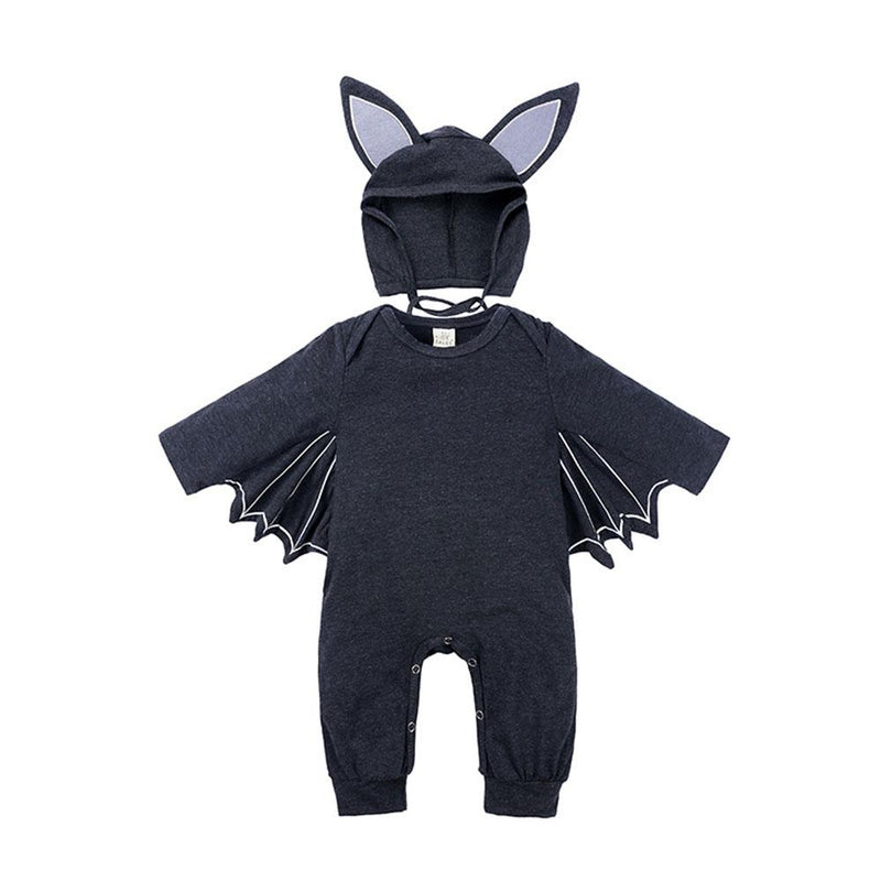 Baby Cute Bat Shape Romper & Hat Halloween Sets - PrettyKid