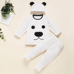 Baby Boys Cute Bear Long Sleeve Top & Pants & Hat Wholesale Baby Outfits - PrettyKid