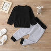 Baby Boys Cute Bear Printed Color Contrast Long Sleeve Top & Pants Baby clothing Wholesale Bulk - PrettyKid