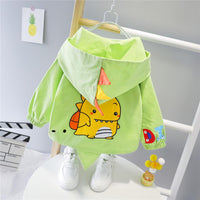 Boys Cute Cartoon Animal Print Hooded Long Sleeve Jackets - PrettyKid