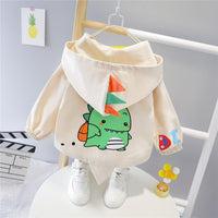 Boys Cute Cartoon Animal Print Hooded Long Sleeve Jackets - PrettyKid