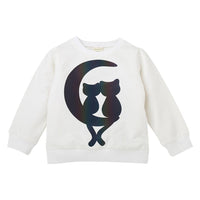 Girls Cute Cartoon Cat Sequin Long Sleeve Tops Wholesale - PrettyKid