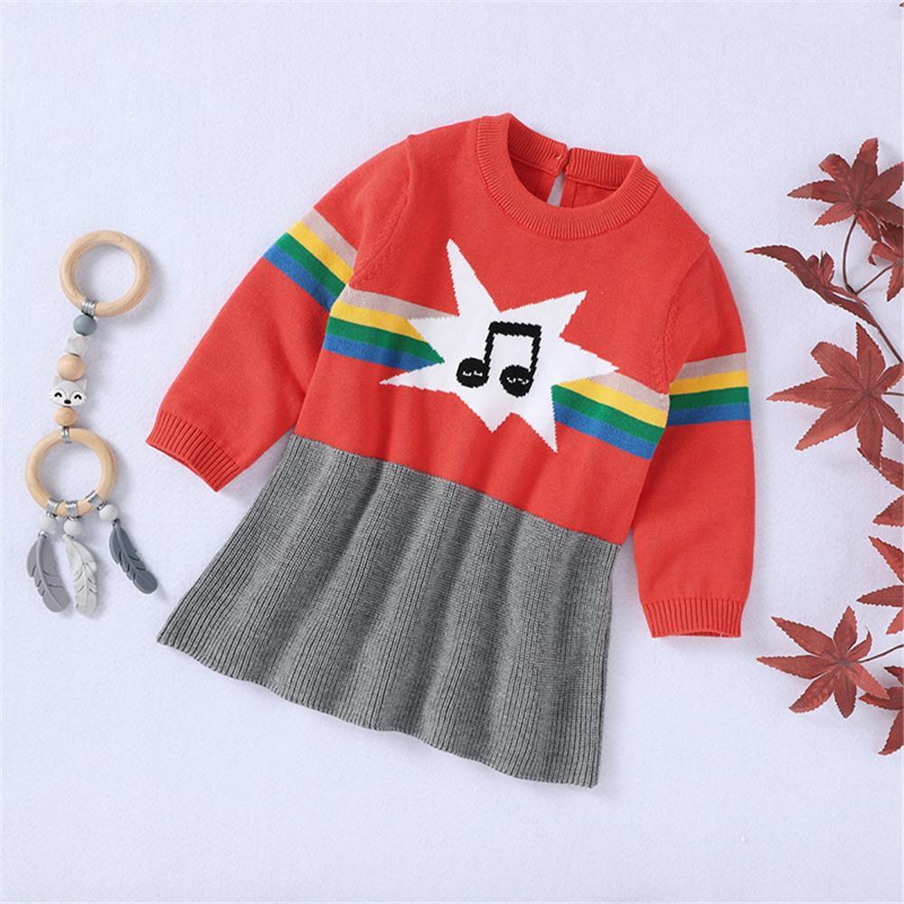 Baby Girls Cute Cartoon Knitted Dress - PrettyKid