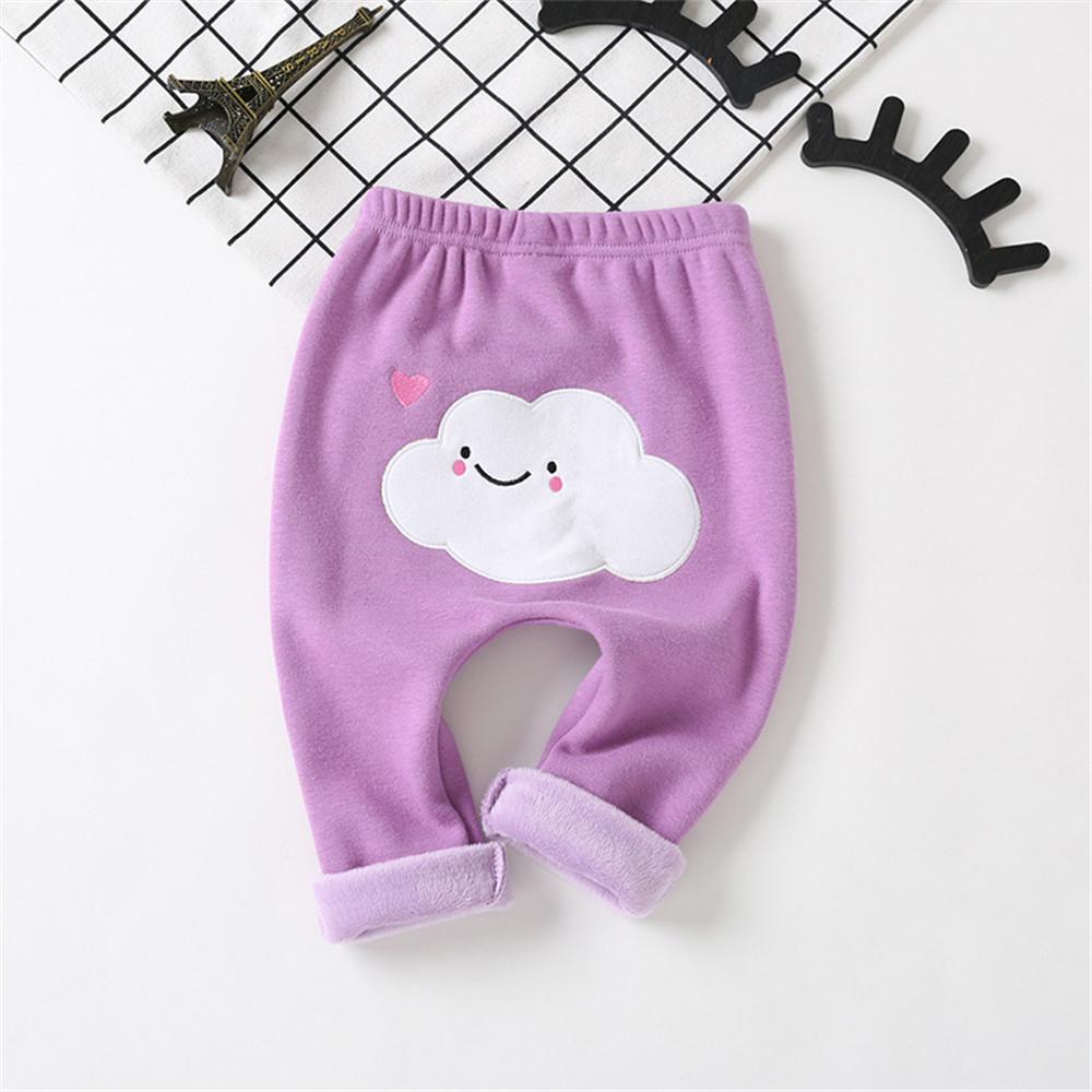 Girls Cute Cloud Caual Elastic Waist Pants - PrettyKid