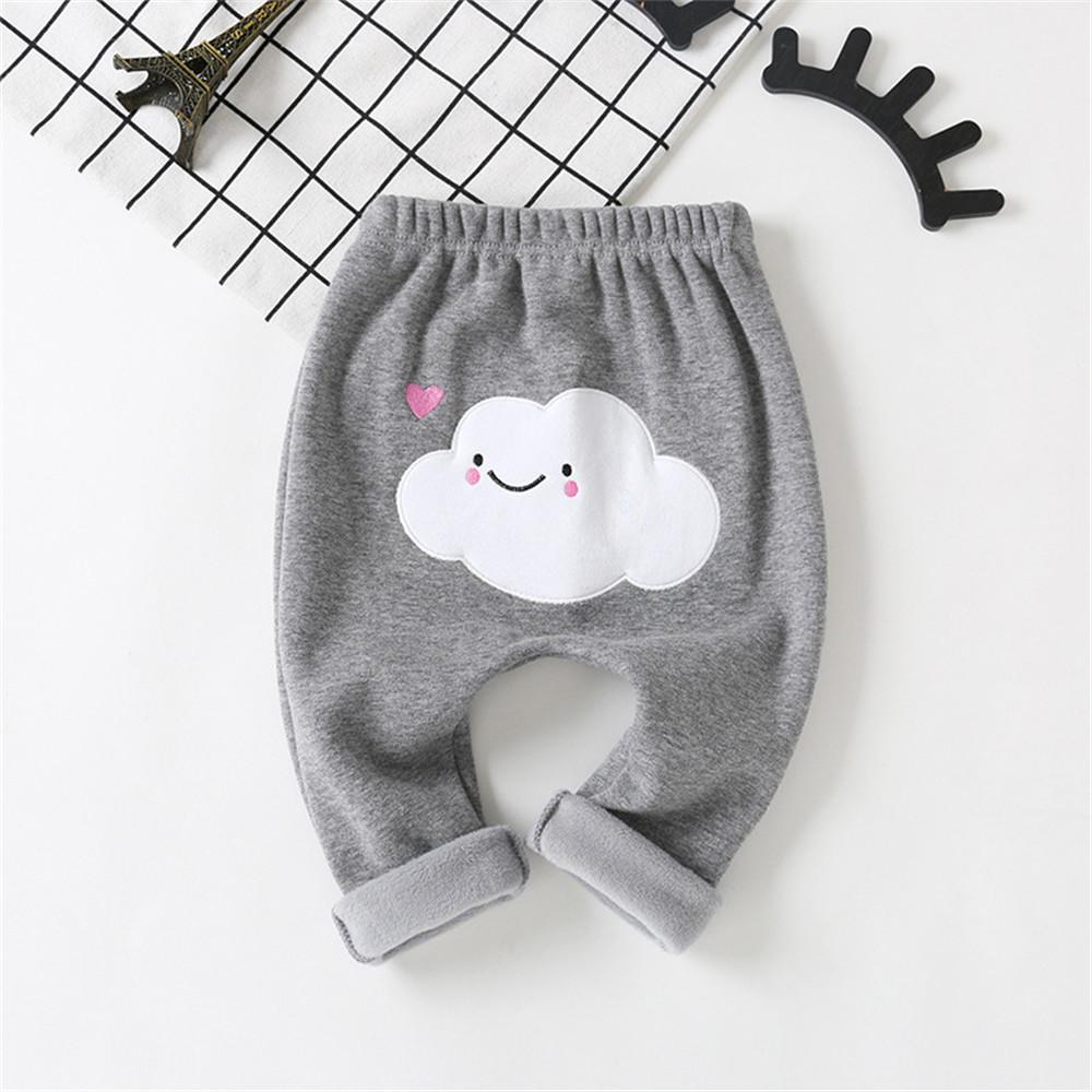 Girls Cute Cloud Caual Elastic Waist Pants - PrettyKid