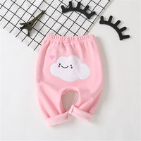 Girls Cute Cloud Caual Elastic Waist Pants - PrettyKid