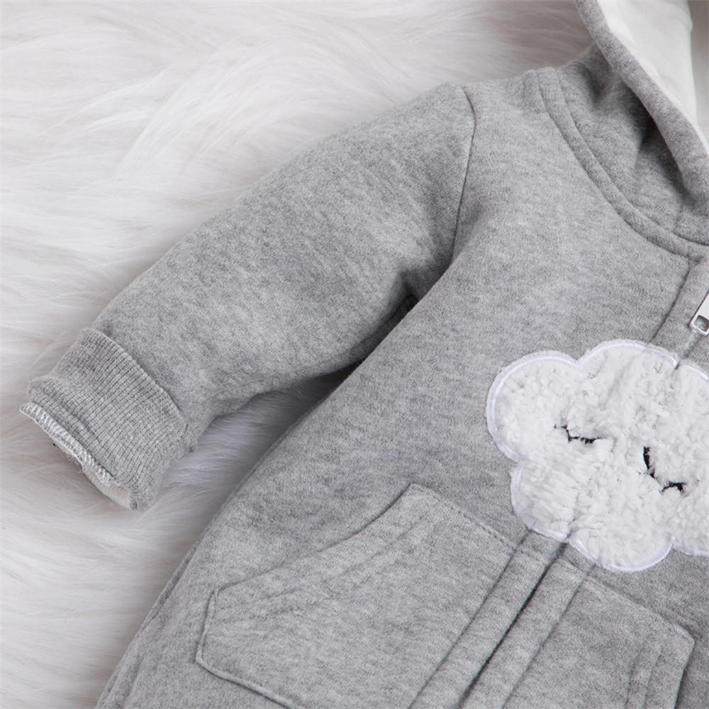 Baby Cute Cloud Hooded Zipper Jumpsuits - PrettyKid