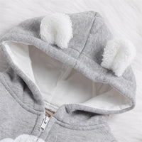 Baby Cute Cloud Hooded Zipper Jumpsuits - PrettyKid