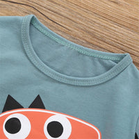 Boys Cute Dinosaur Cartoon Long Sleeve Top & Pants - PrettyKid