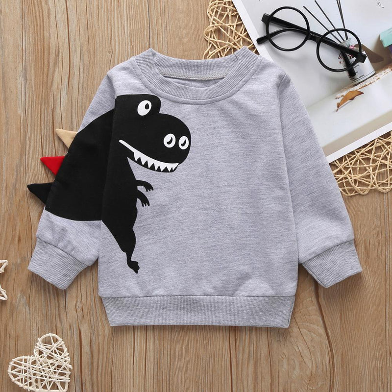 Boys Cute Dinosaur Long Sleeve Tops - PrettyKid