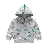 Boys Cute Dinosaur Pocket Long Sleeve Hooded Jacket - PrettyKid